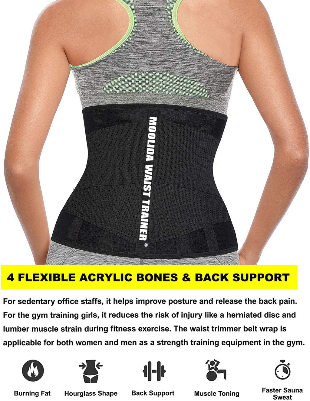 Waist Trainer Belt for Women or Men Waist Trimmer Workout Fitness Back Support Belts