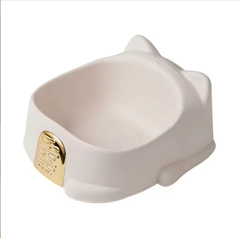 Ceramic Pet Bowl Cat Food Feeding Double Dish Stainless Steel Raised Stand Kitten Dog Water Feeder Durable Pet Accessories