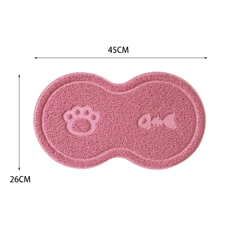 Cat and Dog Pet Mat Cute Cat Litter Pad Foot Mat Non-Slip Dish Bowl Food Feed Mat Pad Placement Pet Accessories