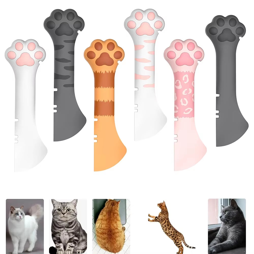 Pet Canned Opener Multifunction Silicone Bionic Cat Paw Shaped Can Opener Wet Food Mixing Spoon Pets Tableware Pet Accessories