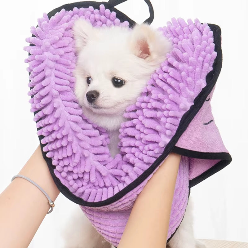 Soft Dog Bath Robe Towel Quick Super Absorbent Pet Bath Towel Cat Bath Towel Convenient Pet Cleaning Washcloth Pet Accessories