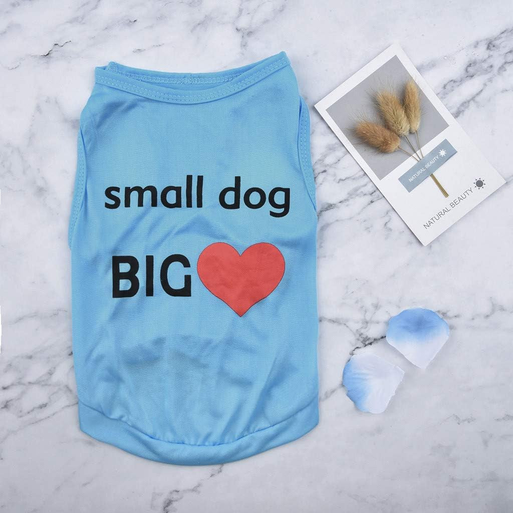 Wakeu Dog Clothes for Small Dogs Boy Yorkies Girl Chihuahua Summer Fall - Puppy Cat Big Love Shirt Vest Clothing - Pet Apparel Schnauzer Female Male Costume