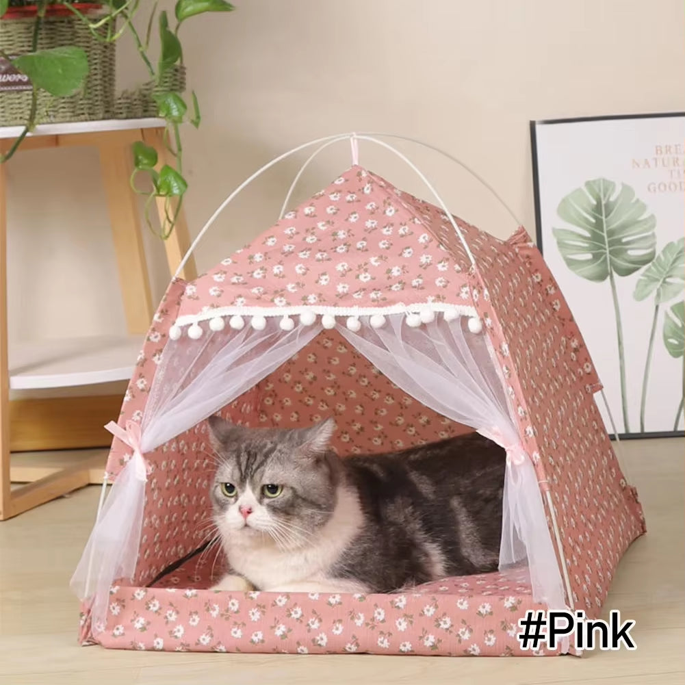 Foldable Pet Tent Bed House Cozy Products for Pet Accessories Nest Comfy Calming Cat Beds for Small Dogs Chihuahua Tent Hammock