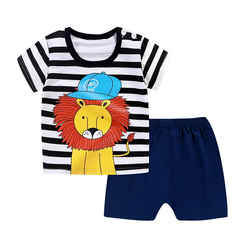 Deisgner Baby Boy Clothes Sport Clothing Tracksuit Active Striped Tshirt +Shorts Baseball Football Clothes Toddler Clothing Sets