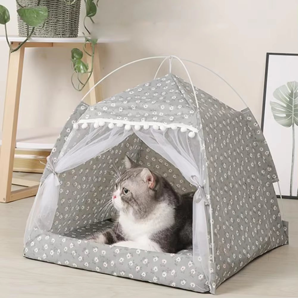 Foldable Pet Tent Bed House Cozy Products for Pet Accessories Nest Comfy Calming Cat Beds for Small Dogs Chihuahua Tent Hammock