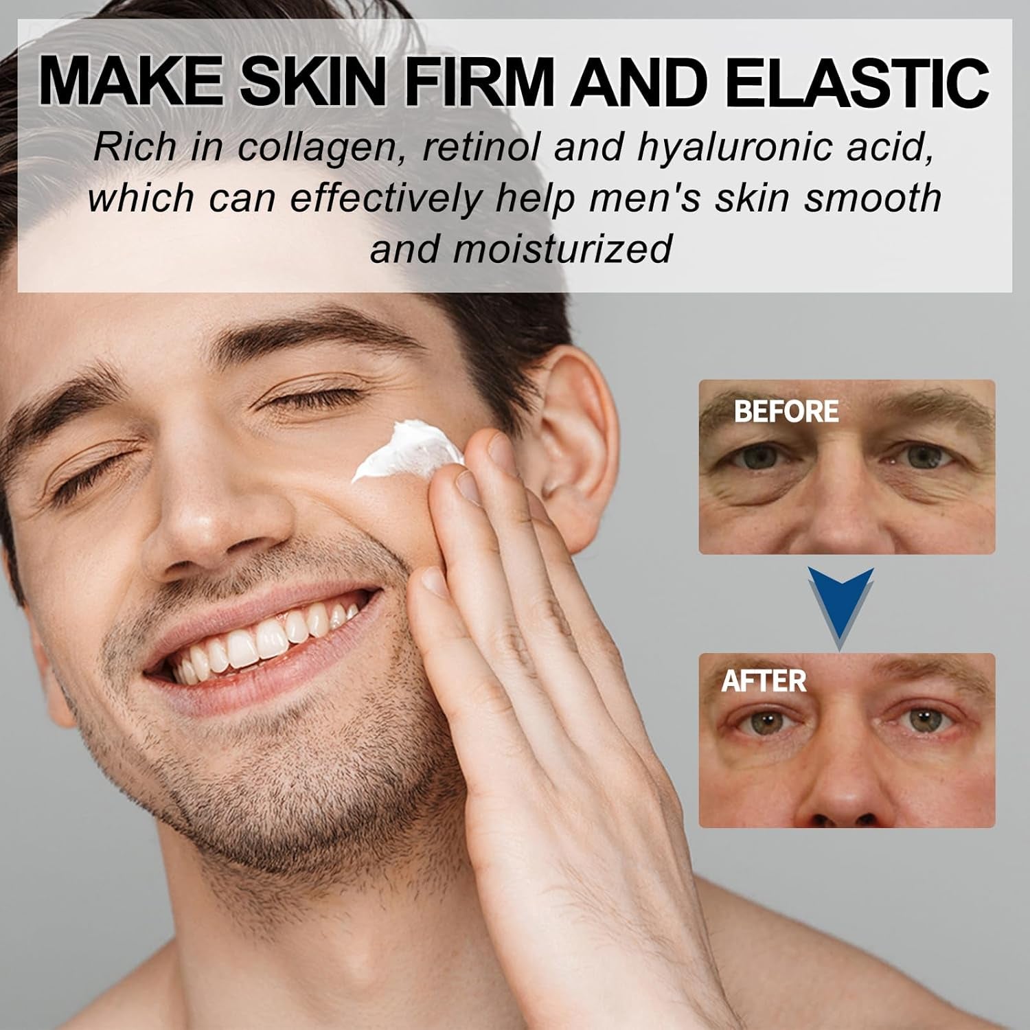 Retinol Cream for Face Mens, Moisturizer Face Cream with with Retinol, Hyaluronic Acid, Collagen, Anti-Aging anti Wrinkle Lighten Fine Lines Firming, Day & Night Facial Skin Care, 1.7 Oz