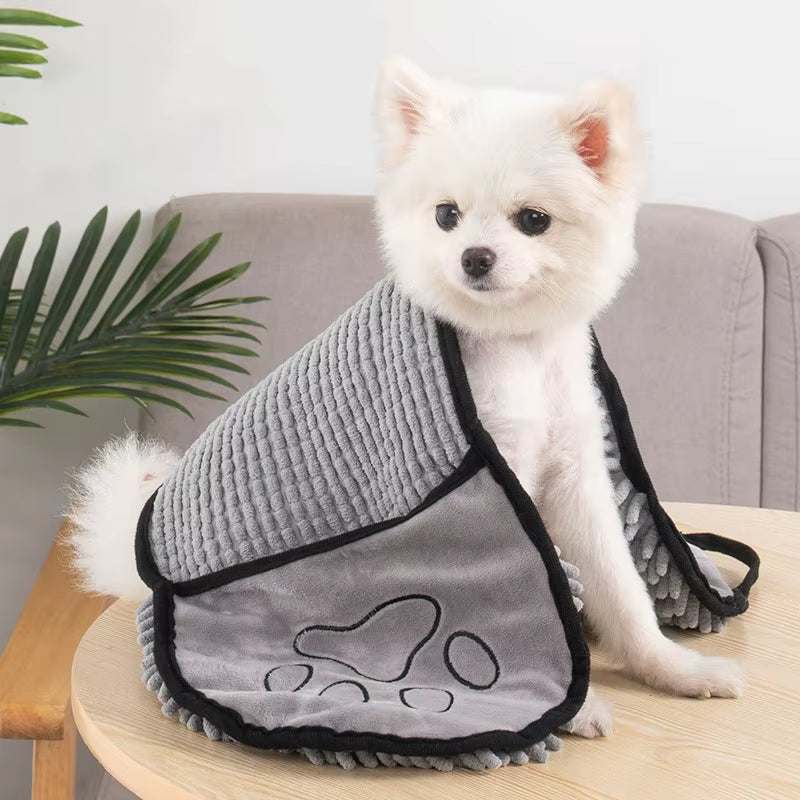 Soft Dog Bath Robe Towel Quick Super Absorbent Pet Bath Towel Cat Bath Towel Convenient Pet Cleaning Washcloth Pet Accessories