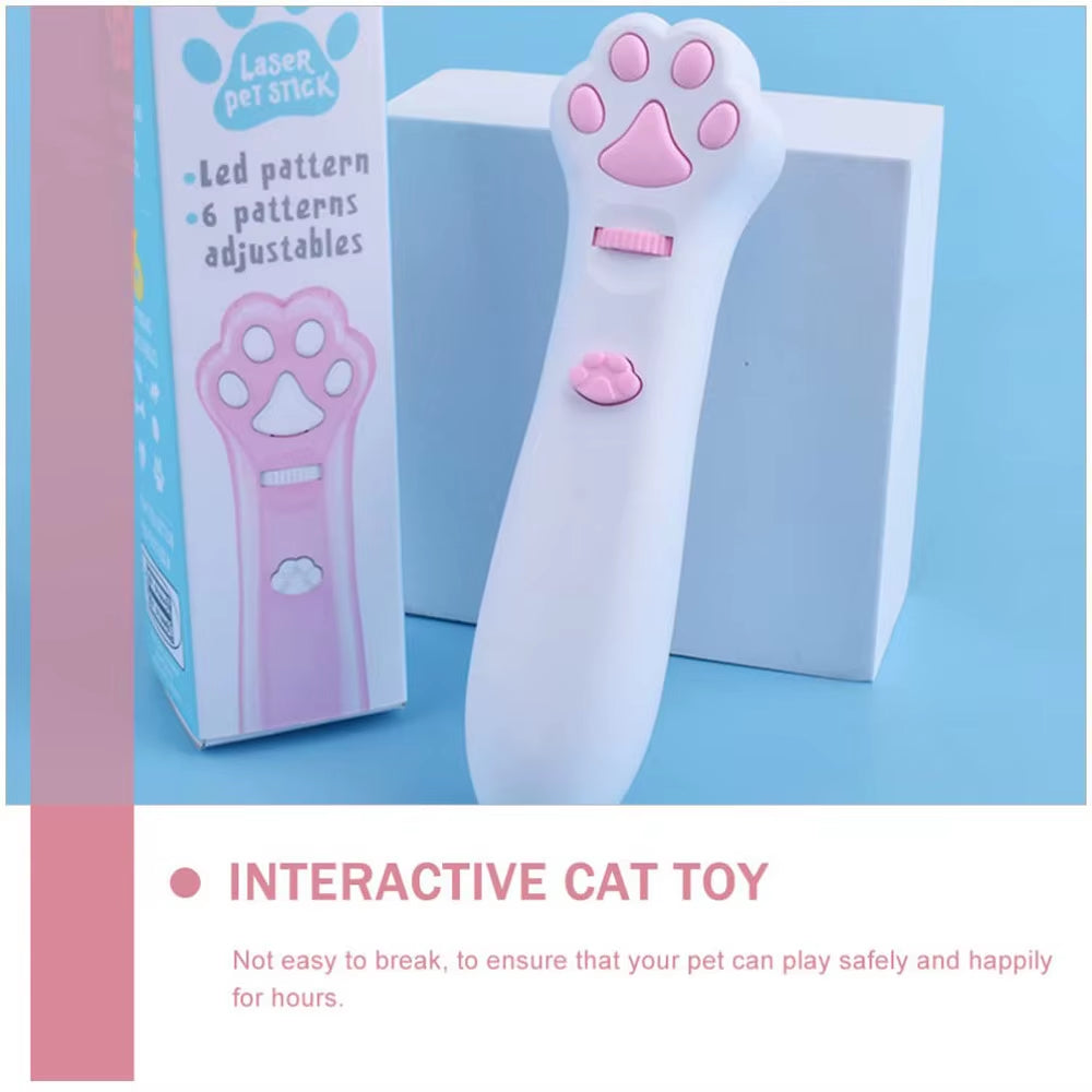 Laser Cat Teasing Stick 5 Modes + Red Dot LED Light Pointer Indoor Interactive Projection Toys Dog Kitten Pet Accessories