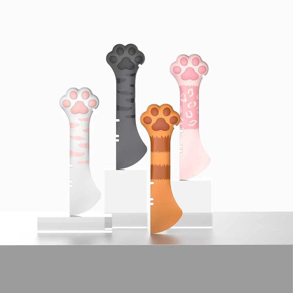 Pet Canned Opener Multifunction Silicone Bionic Cat Paw Shaped Can Opener Wet Food Mixing Spoon Pets Tableware Pet Accessories
