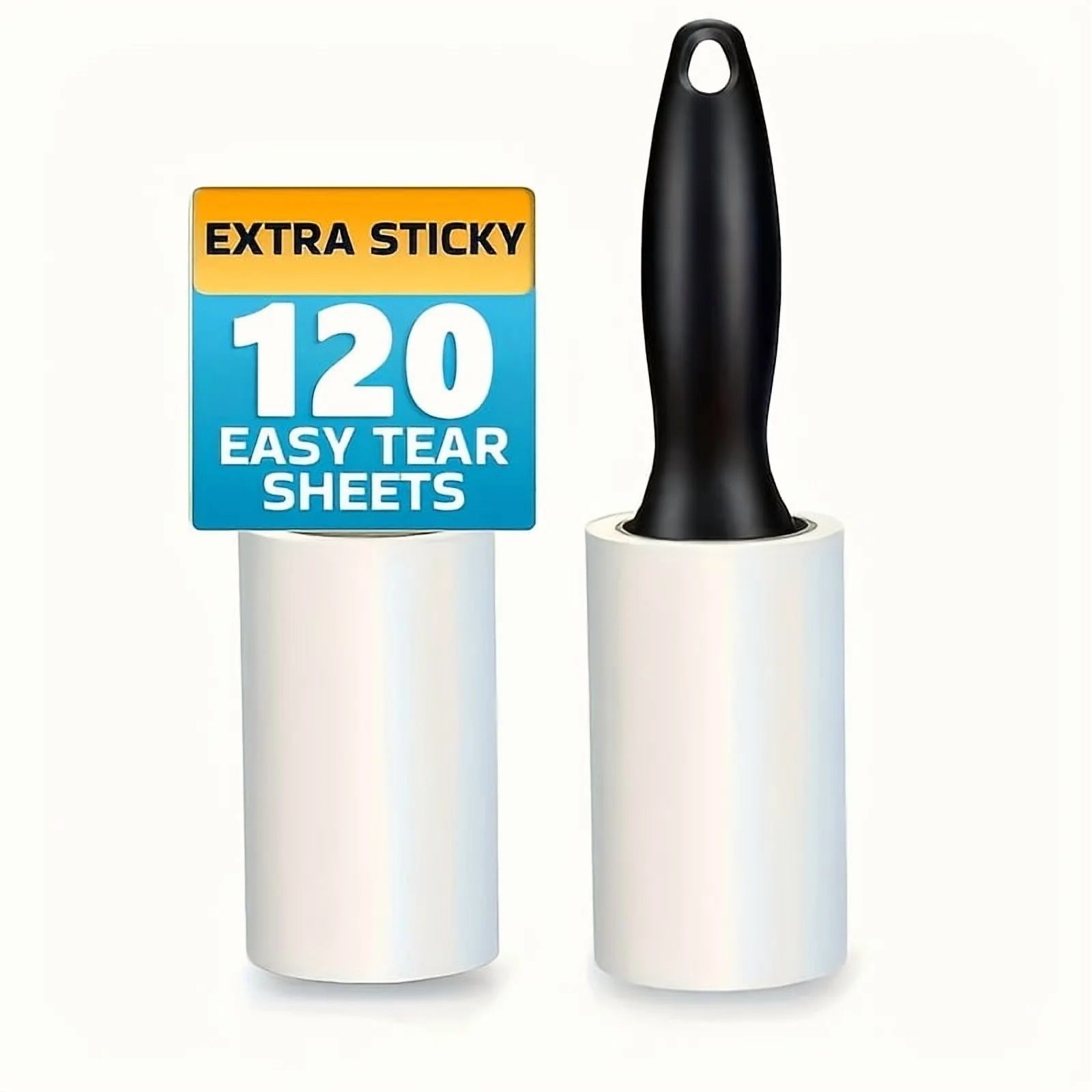 Ultra-Sticky Lint Roller with 2 Handles and 6 Refill Rolls (360 Sheets), Pet Hair and Lint Remover for Clothes, Furniture, Bedding, Car Seats, Gentle on Fabrics, Portable