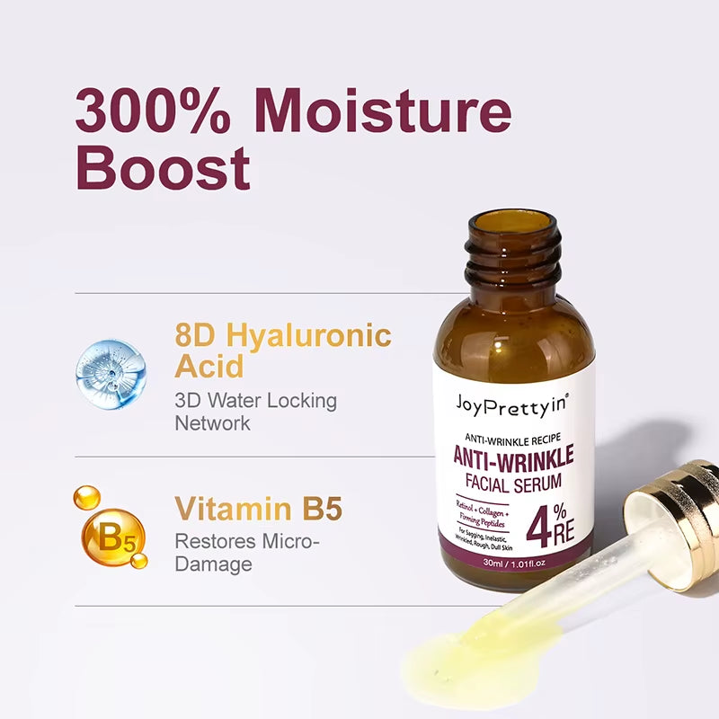 Anti-Wrinkle Retinol Face Serum Collagen Anti-Aging Lifting Firming Hyaluronic Acid Facial Serum Skin Care 30Ml