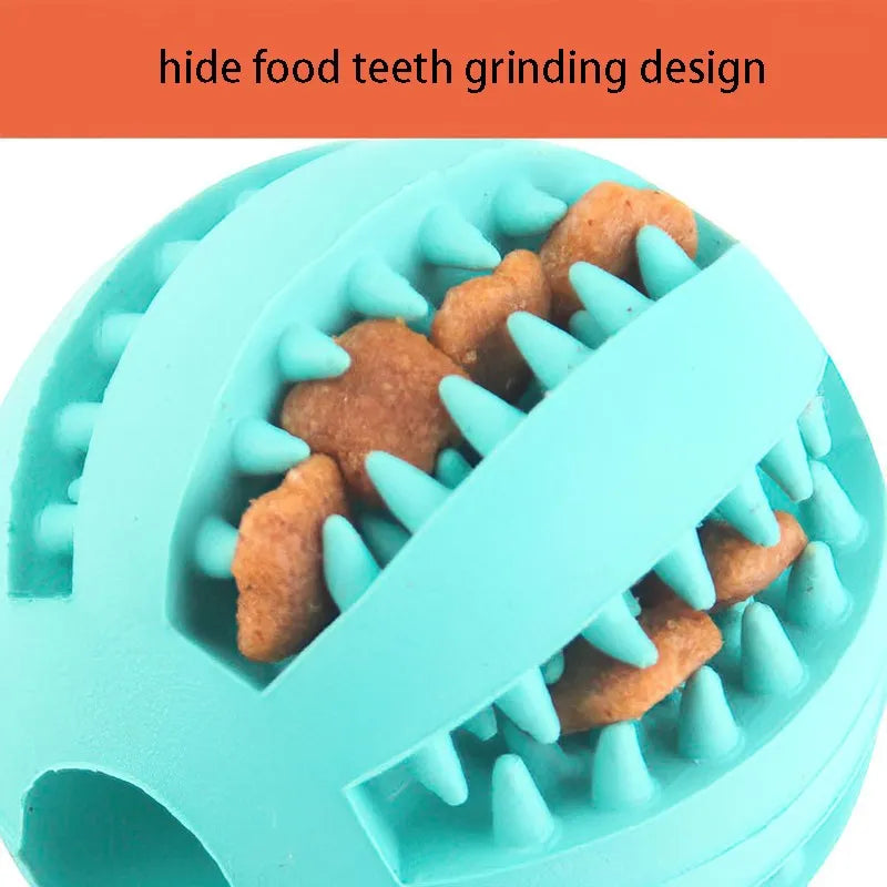 Rubber Pet Dog Toys Dog Chew Toys Tooth Cleaning Treat Ball Extra-Tough Interactive Elasticity Ball for Pet Accessories