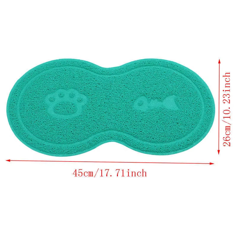 Cat and Dog Pet Mat Cute Cat Litter Pad Foot Mat Non-Slip Dish Bowl Food Feed Mat Pad Placement Pet Accessories
