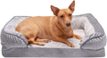 Orthopedic Dog Bed for Medium/Small Dogs W/ Removable Bolsters & Washable Cover, for Dogs up to 35 Lbs - Plush & Velvet Waves Perfect Comfort Sofa - Granite Gray, Medium