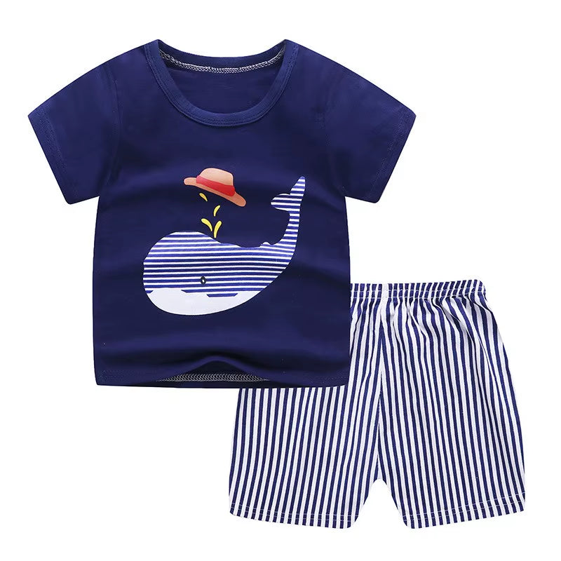 Deisgner Baby Boy Clothes Sport Clothing Tracksuit Active Striped Tshirt +Shorts Baseball Football Clothes Toddler Clothing Sets