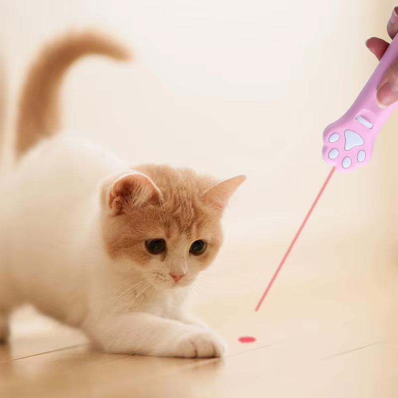 Laser Cat Teasing Stick 5 Modes + Red Dot LED Light Pointer Indoor Interactive Projection Toys Dog Kitten Pet Accessories