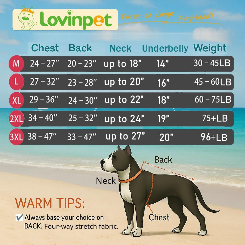 Giant Big Dog Pajamas, Rabbit and Wild Horse Print, Clothes for Dogs, Lightweight Stretchy Pullover Dog Jammies, Full Coverage Large Breed Dog Onesie, Pet Pj'S, M