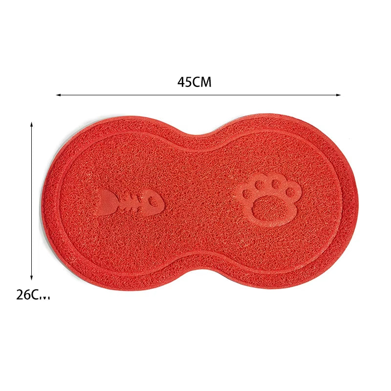 Cat and Dog Pet Mat Cute Cat Litter Pad Foot Mat Non-Slip Dish Bowl Food Feed Mat Pad Placement Pet Accessories