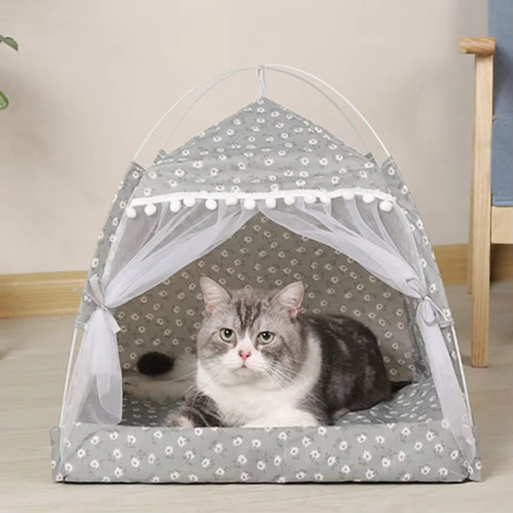Foldable Pet Tent Bed House Cozy Products for Pet Accessories Nest Comfy Calming Cat Beds for Small Dogs Chihuahua Tent Hammock