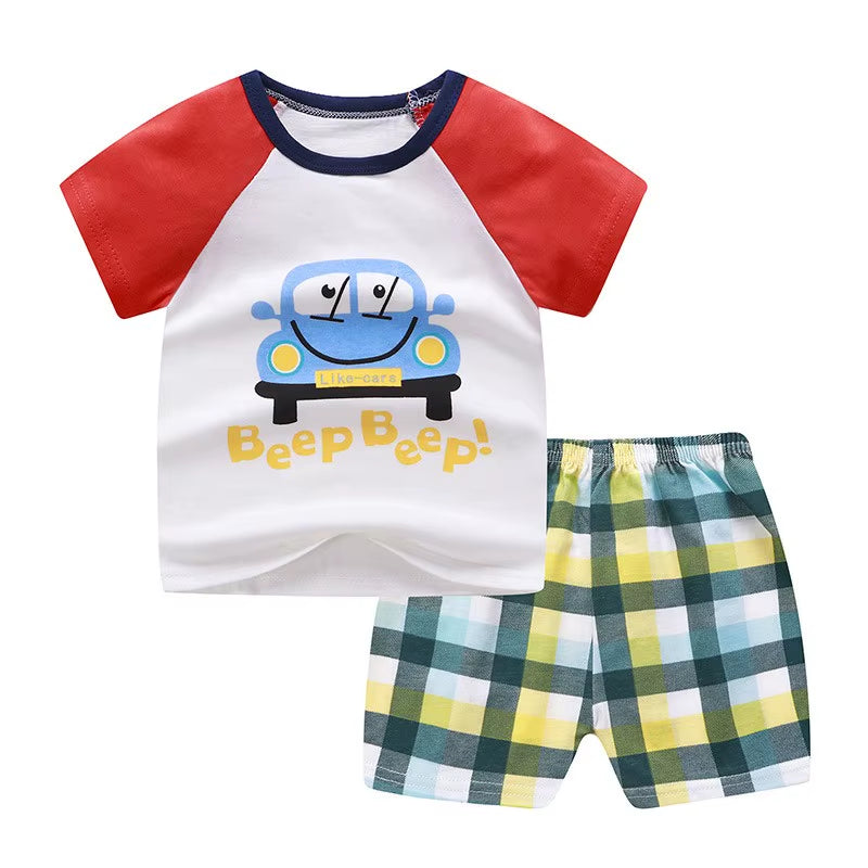 Deisgner Baby Boy Clothes Sport Clothing Tracksuit Active Striped Tshirt +Shorts Baseball Football Clothes Toddler Clothing Sets