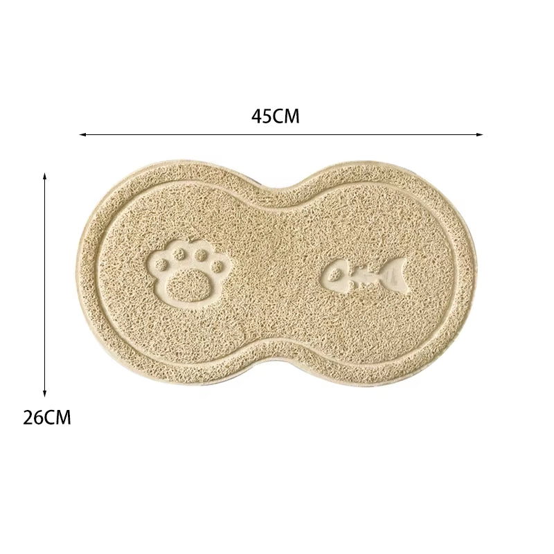 Cat and Dog Pet Mat Cute Cat Litter Pad Foot Mat Non-Slip Dish Bowl Food Feed Mat Pad Placement Pet Accessories